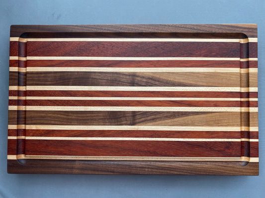 Exotic wood edge grain cutting board